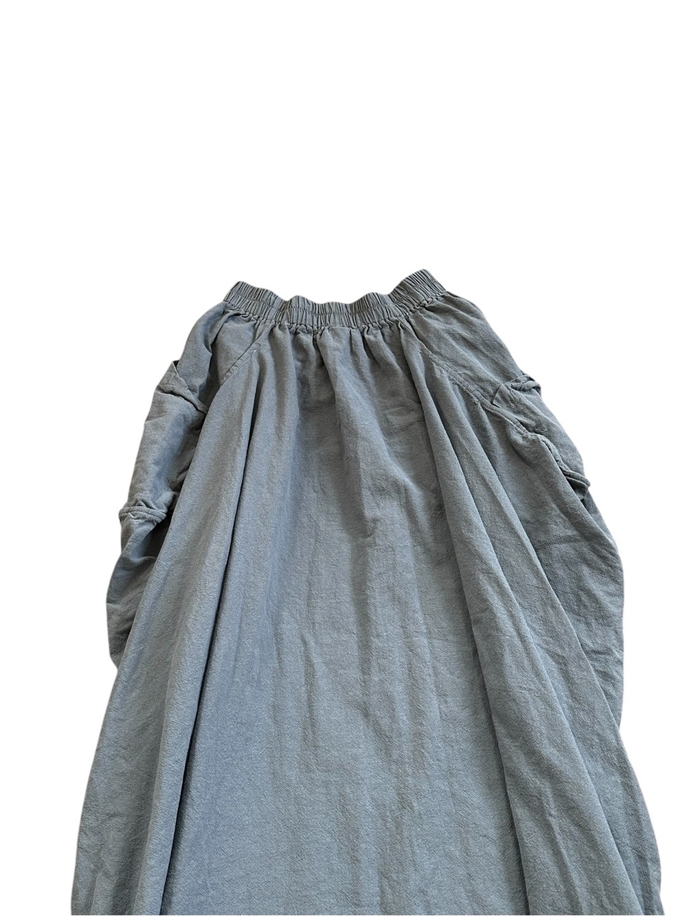 Thaluta Pull On Ruched Maxi Skirt Cotton Bohemian Artsy Lagenlook Sustainable - Picture 7 of 8
